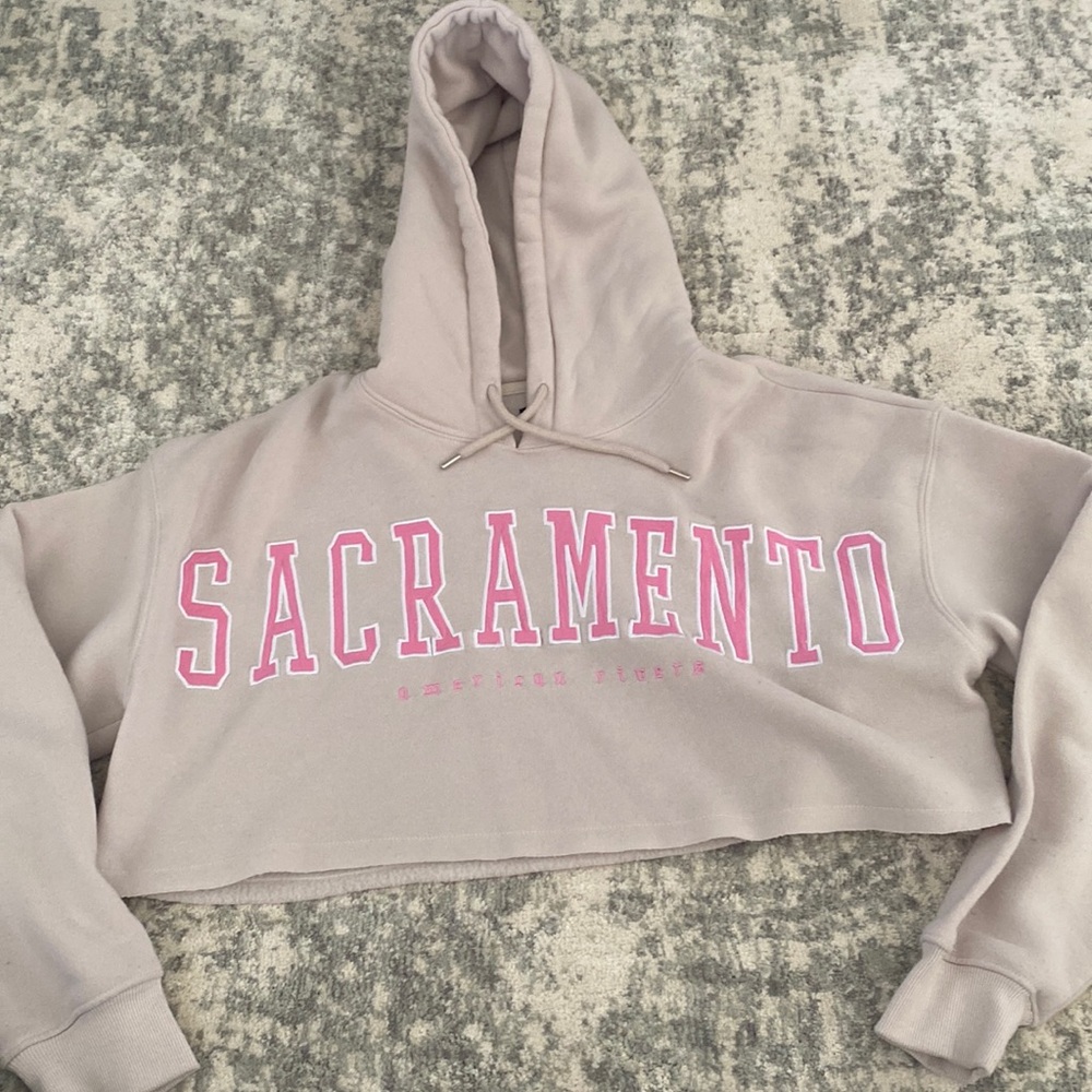 Cropped Beige Hoodie